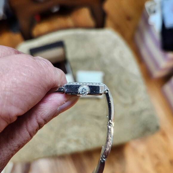 Anne Klein Women 12/1443 MOP Dial Swiss Full Pave Quartz Analog Watch 6 3/4" - Picture 8 of 14